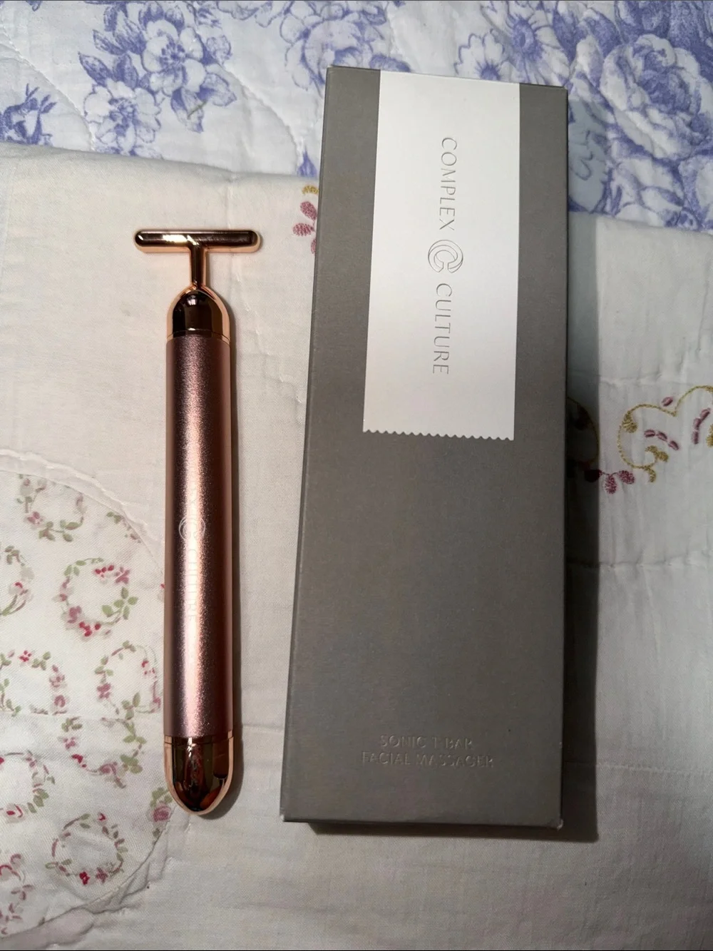 Rose Gold Sonic T-Bar Facial Massage Tool